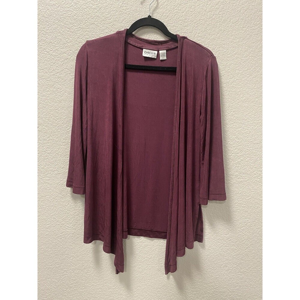 Chico's Travelers slinky open front cardigan Size 0 (Small 4) purple